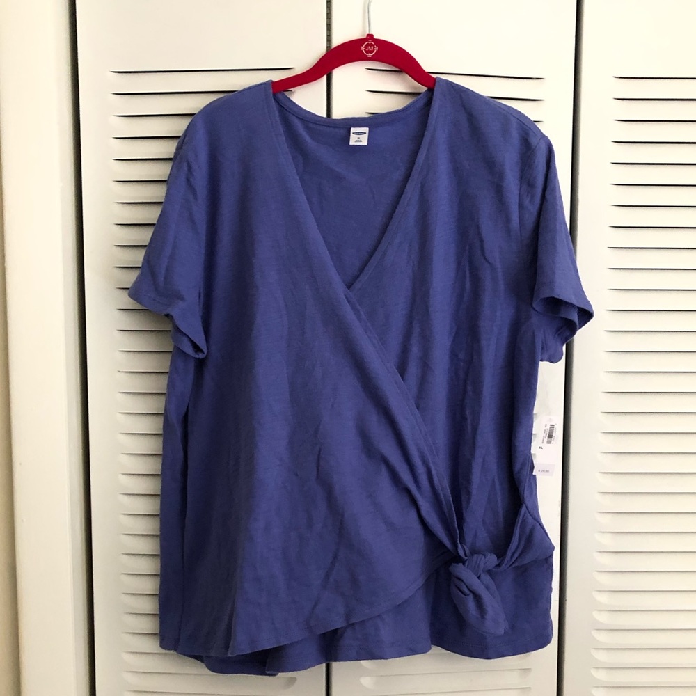 Blue Vneck Cross Tee